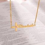 Henkilökohtainen Dainty syntymäkivi Cross kaulakoru nimi Jeesus Korut Syntymäpäivä Christian Kaste lahja naisille