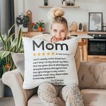 Recensione personalizzata a cinque stelle Morbido cuscino di lancio con nome Festa della mamma Regalo di compleanno per la mamma