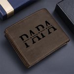 Personalized Multiple Card Slots Photo Leather Wallet with Engraved 1-12 Names Father's Day Anniversary Gift for Dad Grandpa