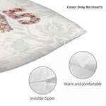 Personalizado 3D Rosas Plumas Suculentas Año de Nacimiento Diseño Suave Funda de Almohada con Nombre y Texto Decoración del Hogar Regalo de Cumpleaños para Amigos Familia 7