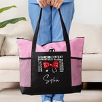 Estetoscopio Personalizado con Lazo Frases Positivas Bolsa de Viaje con Cremallera con Nombre y Bolsillo de Malla Regalo de Cumpleaños para Enfermera Doctora Personal Médico