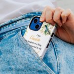 Funda de Teléfono Personalizada Floral Soy la Hija del Rey con Nombre Regalo Religioso de Bautizo Cumpleaños para Cristianos