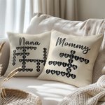 Personalized Grandkids Make Life More Grand Crossword Puzzle Soft Throw Pillow Cover with Names Mother's Day Father's Day Gift for Mom Grandparents