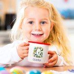 Personalisierte niedliche Osterei Hase anfängliche 12 oz Emaille-Becher mit Namen Party Gunst Ostern Geschenk für Kinder