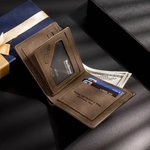 Personalized Multiple Card Slots Photo Leather Wallet with Engraved 1-12 Names Father's Day Anniversary Gift for Dad Grandpa