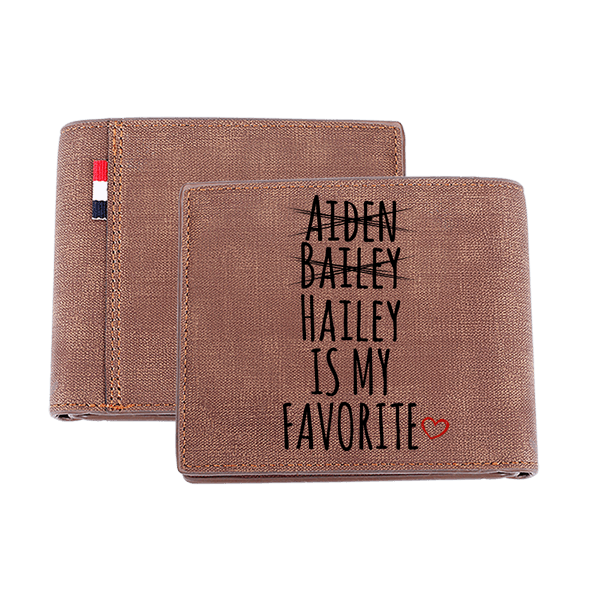 Portafoglio bifold in pelle da uomo personalizzato con nome e testo incisi Divertente regalo di compleanno per la festa del papà nonno