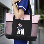 Personalizada de dibujos animados femenino Médico Nombre del personaje Bolsa grande con bolsillos de malla Cumpleaños Gratitud Regalo para la enfermera Médico Personal