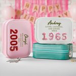 Boîte à bijoux personnalisée avec miroir de maquillage LED ajustable Cadeau d'anniversaire pour femmes