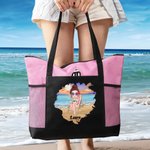 Personalizada Caricatura Playa Personaje Oxford Bolsa Tote con Nombre Viaje Esenciales Cumpleaños Regalo para Mujeres