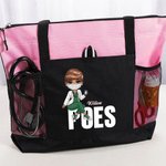 Personalizada de dibujos animados femenino Médico Nombre del personaje Bolsa grande con bolsillos de malla Cumpleaños Gratitud Regalo para la enfermera Médico Personal