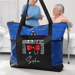 Estetoscopio Personalizado con Lazo Frases Positivas Bolsa de Viaje con Cremallera con Nombre y Bolsillo de Malla Regalo de Cumpleaños para Enfermera Doctora Personal Médico