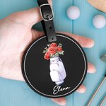 Gepersonaliseerde Geboortebloem in Golf Tas Vaas Ontwerp Golf Tees Opbergtas met Naam Verjaardag Golf Accessoires Club Geschenk voor Golfer Spelers