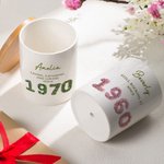 Personalizado 3D Año de Nacimiento Rosas Plumas Suculentas Maceta de Cerámica con Drenaje y Bandeja de Bambú Cumpleaños Decoración del Hogar Regalo para la Familia Amigos