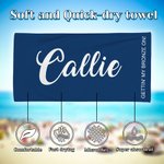 Personalized Multicolour Gettin' My Bronze On Oversized Quick Dry Beach Towel with Name Beach Pool Party Birthday Gift for Family Friends