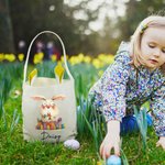 Personalisierte schrulligen Ostern Hase Eier Korb mit Namen Eier Jagd Party Favors Ostern Geschenk für Jungen Mädchen