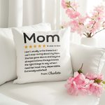 Recensione personalizzata a cinque stelle Morbido cuscino di lancio con nome Festa della mamma Regalo di compleanno per la mamma