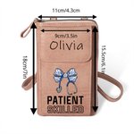 Personalized Bow Stethoscope Leather Crossbody Bag Wallet with Name and Card Slots Birthday Appreciation Gift for Doctors Nurses Medical Staff