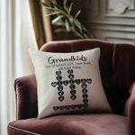 Personalized Grandkids Make Life More Grand Crossword Puzzle Soft Throw Pillow Cover with Names Mother's Day Father's Day Gift for Mom Grandparents
