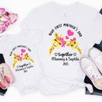 Personlig Vår första mors dag tillsammans 100% bomull Baby Onesie med namn Söt Giraff Elefant Björn Koala Present till nyfödd