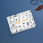Tarjeta de agradecimiento con flores y hojas