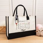 Personalizada Dios dice que eres Flor Versículo de la Biblia Bolsa de lona grande con nombre Afirmación positiva Regalo religioso para cristiano