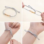 Personalized Minimalist Adjustable 1-8 Birth Flower Waxed Line Bracelet Charm Jewelry Birthday Christmas Gift for Women