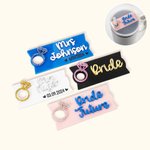 Personalized Acrylic 3D Glitter Ring Future Mrs Name Plate Tag Topper for Stanley Tumbler Accessory Wedding Anniversary Gift for Wife Fiancee Bride