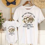 Personlig Vår första mors dag tillsammans 100% bomull Baby Onesie med namn Söt Giraff Elefant Björn Koala Present till nyfödd