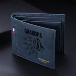 Gepersonaliseerde 1-12 vuisten Bump Leren Portemonnee met Gegraveerde Namen Vaderdag Verjaardagscadeau voor Papa Opa
