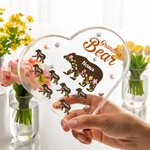 Placa acrílica en forma de corazón con 1-12 nombres de niño y título Decoración para el hogar Día de la Madre Regalo de cumpleaños para mamá Abuela 4