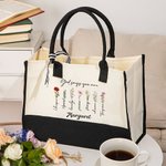 Personalizada Dios dice que eres Flor Versículo de la Biblia Bolsa de lona grande con nombre Afirmación positiva Regalo religioso para cristiano