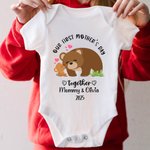 Personlig Vår första mors dag tillsammans 100% bomull Baby Onesie med namn Söt Giraff Elefant Björn Koala Present till nyfödd