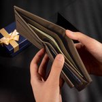 Personalized Photo Leather Men's Bifold Wallet with Engraved Text and Multiple Card Slots Father's Day Anniversary Gift for Him
