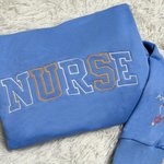 Personalized Embroidered Nurse Stethoscope Syringe Design Crewneck Sweatshirt with Name Birthday Graduation Gift for Medical Gradute Staff