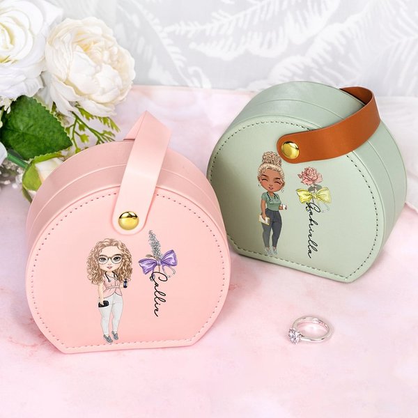 Personalizzato arco stetoscopio nascita fiore personaggio cartone animato in pelle portagioie con nome regalo di laurea per il personale studente di medicina