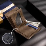 Billetera de piel personalizada para hombre con número y nombre del deporte