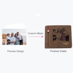 Personalized Photo Leather Men's Bifold Wallet with Engraved Text and Multiple Card Slots Father's Day Anniversary Gift for Him