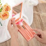 Personalized Ballet Girl Birth Flower Name Makeup Brush Box Set with 5 Pcs Brushes and Mirror Travel Accessories Birthday Gift for Ballet Dancer Lover