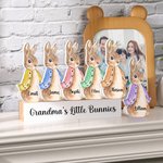 Personalized Cute 1-12 Peter Rabbits Names Wooden Ornament with Base Easter Party Decor Gift for Family Kids