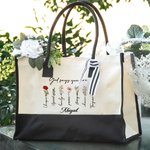 Personalizada Dios dice que eres Flor Versículo de la Biblia Bolsa de lona grande con nombre Afirmación positiva Regalo religioso para cristiano