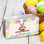 Personalisierte schrulligen Osterhase Keksdose Aufbewahrungsbox mit Namen Geburtstag Ostern Party Geschenk für Kinder