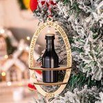 Ornement de Noël personnalisé avec phrase Date pour bouteille de vin 50ml Cadeau de Noël pour les hommes amateurs d'alcool.
