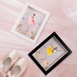 Personlig balettflicka Skuggbox i trä Fotoram Tävlingsnål Förvaring med namn och födelseblomma Födelsedagspresent för ballerina