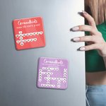 Personalisierte Herz Kreuzworträtsel Scrabble Puzzle Acryl Kühlschrankmagnet mit 2-20 Namen Muttertag Geburtstag Geschenk für Mama Oma