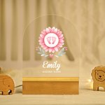 Personalisierte niedlichen Fußabdruck Design Acryl LED-Nachtlicht mit hölzernen Basis Name und Text Baby Dusche Zimmer Dekoration Geburtstagsgeschenk für Baby neue Mama