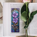 Gepersonaliseerde gebrandschilderd glas stijl geboorte bloem helder acryl bladwijzer met naam lezen briefpapier benodigdheden verjaardagscadeau voor boek minnaars