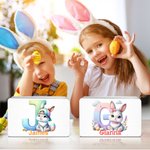 Scatola di latta per la conservazione dei biscotti in metallo con iniziali e nome, regalo di compleanno e di Pasqua per bambini.