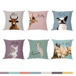 Fodera per cuscino personalizzato con foto dell'animale preferito e nome cuscino da divano da camera regalo per amanti degli animali domestici