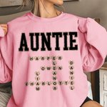 Personalized Funny Leopard Bow Crossword Puzzle T-shirt Sweatshirt with Name Mother's Day Birthday Gift for Mom Grandma