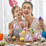 Personalisierte Fantasy Einhorn Dinosaurier Initial Design wiederverwendbare Kordel Sackleinen Tasche mit Namen Party Favor Ostern Jagd Geschenk für Kinder Familie